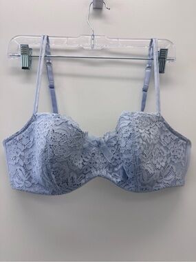 B. tempt’d by Wacoal Light Blue Lace Underwire Bra with Bow Accent